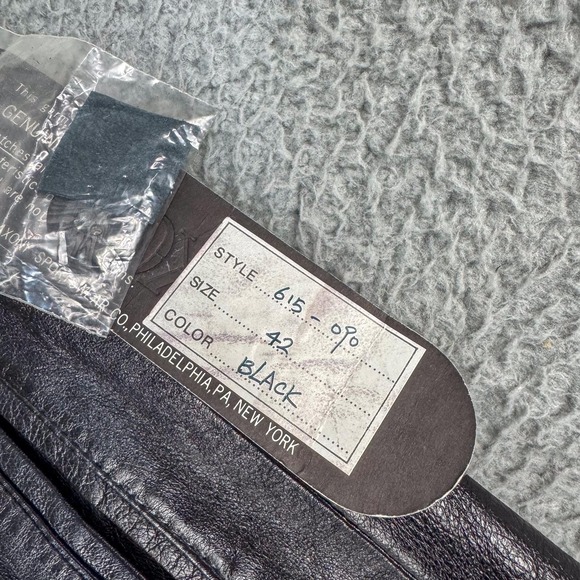 Saxony Genuine Leather Pants Mens 42 Black Pleated Tapered Dress NWT Trousers - Picture 5 of 16